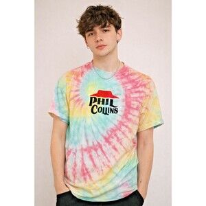 Phil Collins Tie Dye T Shirt Graphic Band Tee Retro Music XL